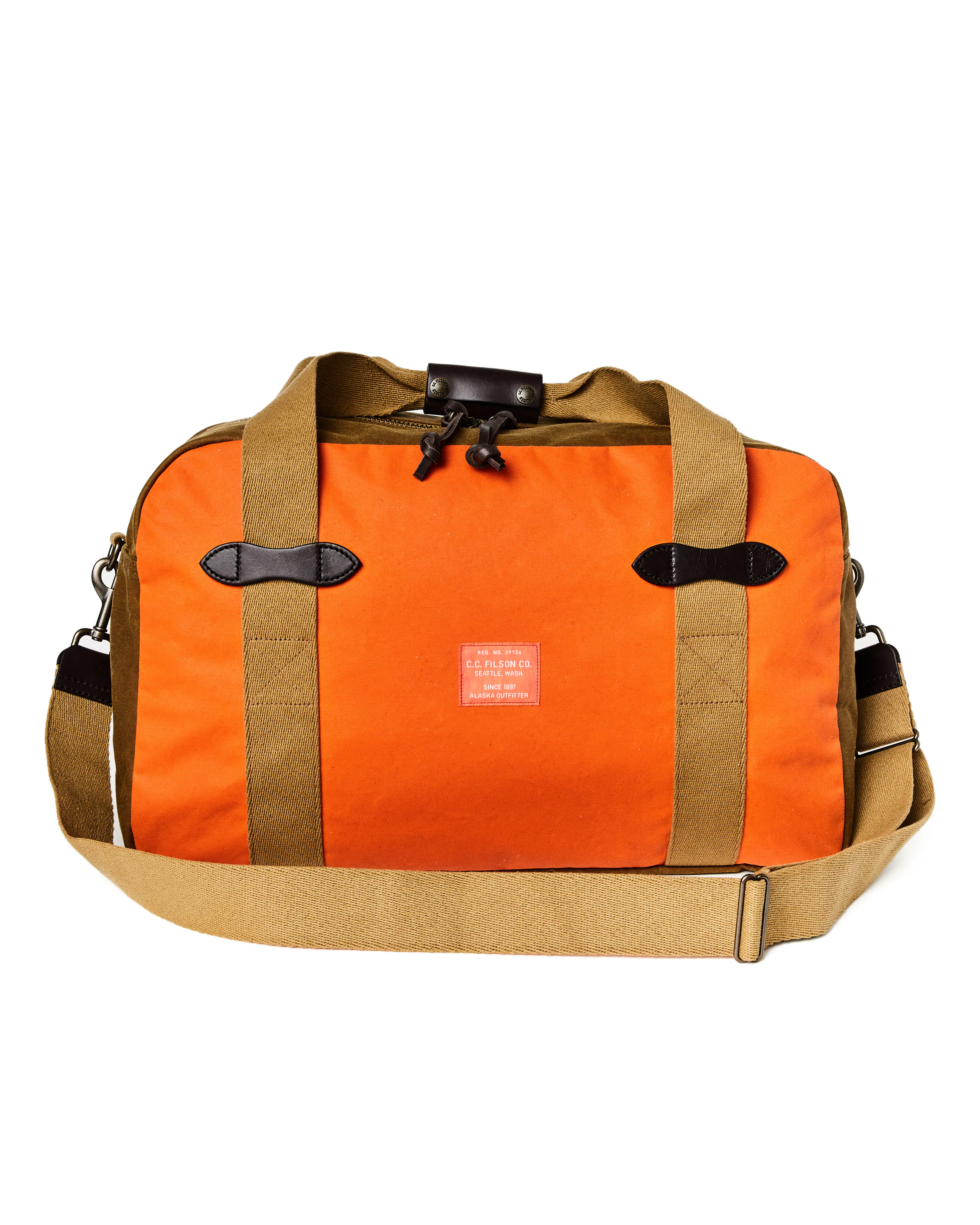 Filson Tin Cloth Medium Duffel Bag - 43L - Dark Tan/Flame | Duffel Filson Tin Cloth Medium Duffel Bag - 43L - Dark Tan/Flame | Duffel